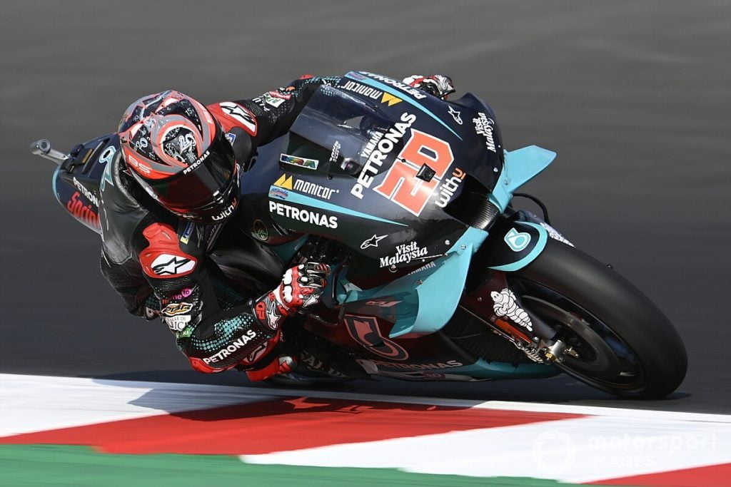 quartararo leads a 1-2 petronas srt in the emilia romagna motogp opening practice