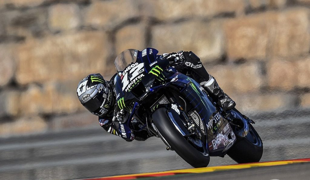 vinales leads yamaha 1-2-3 as ducatti struggles in aragon motogp fp2
