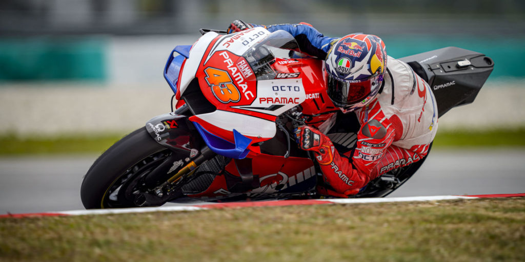 jack miller finishes first in the wet french motogp fp2