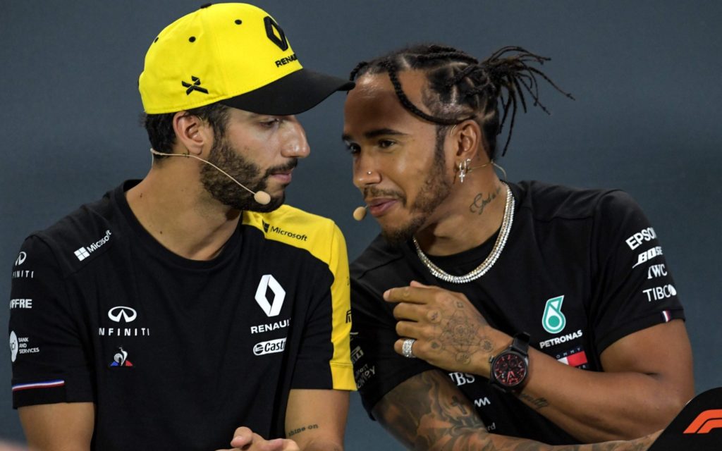 daniel ricciardo gifts hamilton a present that holds much more value than the seven world titles