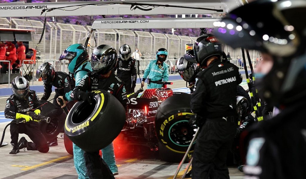 mercedes fined 20,000 euros for tyre infringement in sakhir gp
