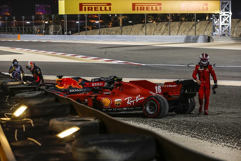 Verstappen and Leclerc crash out on lap 1 in Sakhir GP