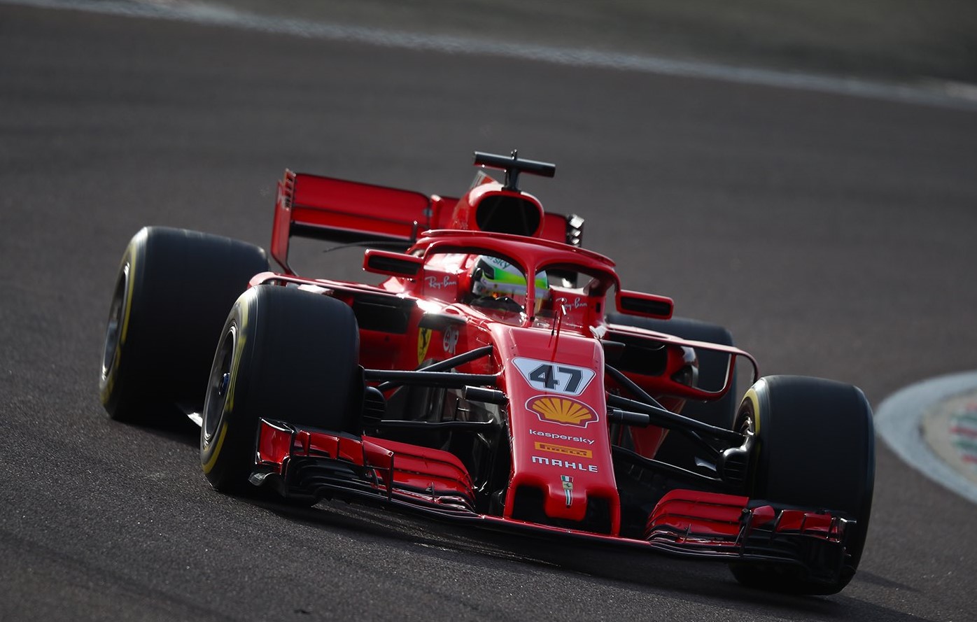 Mick Schumacher rides with Ferrari at Fiorano