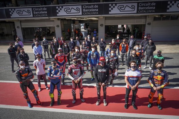 MotoGP riders test the revamped Catalunya track on production bikes