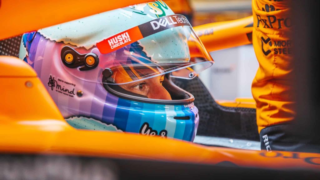 ricciardo enjoys a smooth run in the new mcl35m at silverstone