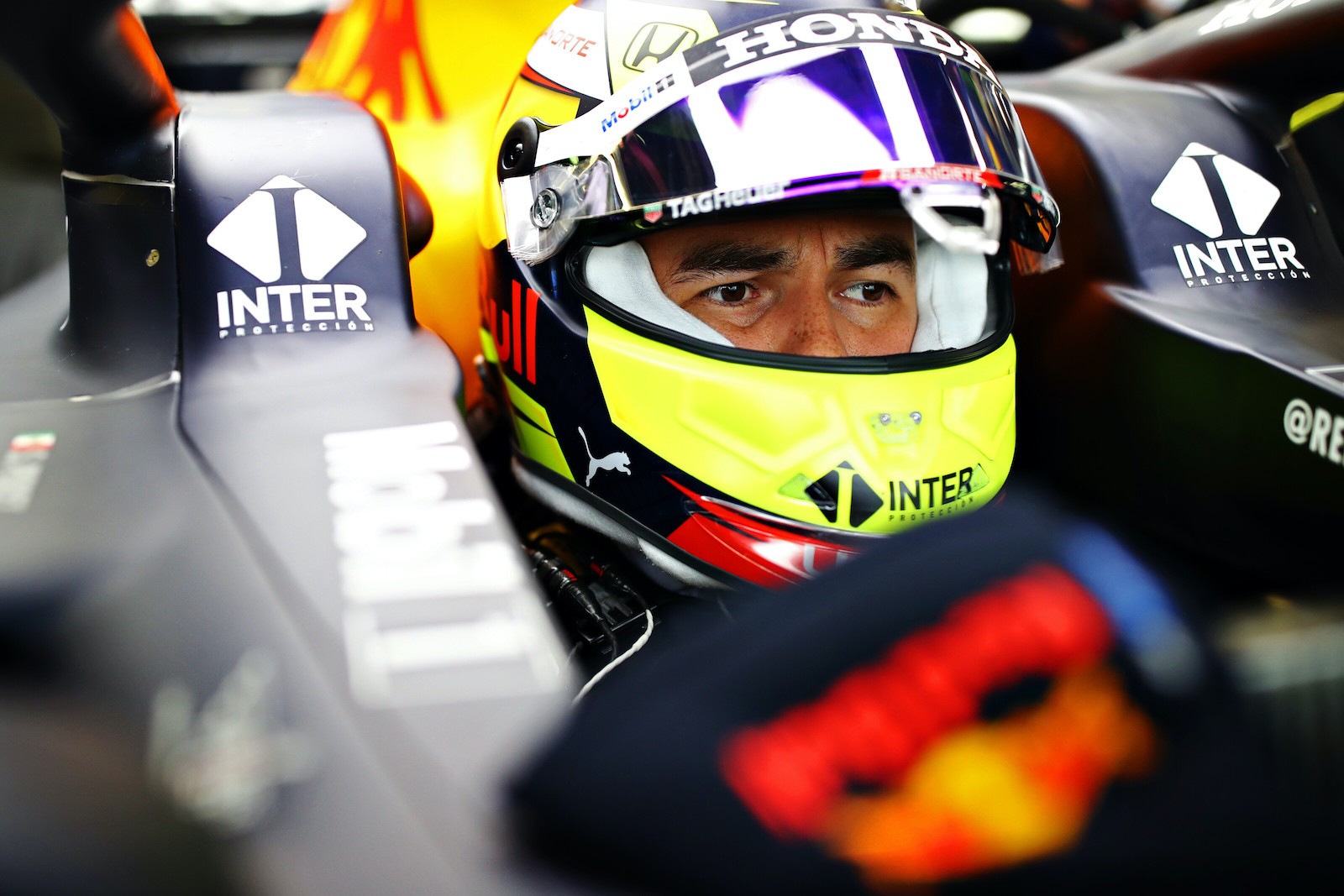 Sergio Perez tests Red Bull RB16B at Silverstone