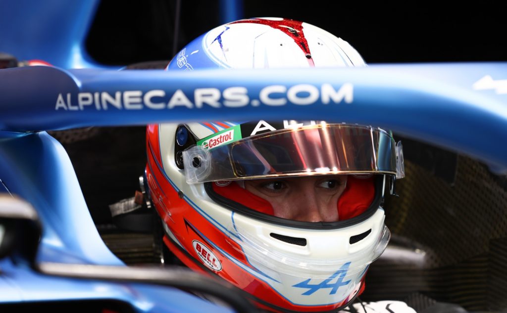 alpine a521 makes its first run at silverstone with ocon