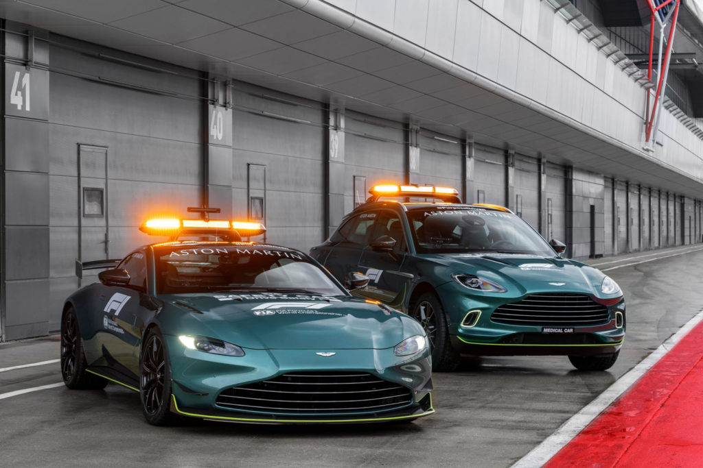 aston martin vantage announced as official f1 safety car as the dbx becomes the medical car