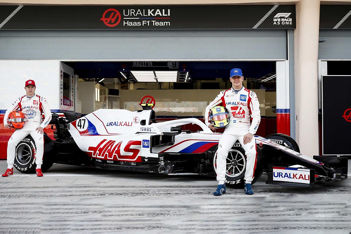 mick schumacher takes to the track in the new haas f1 car