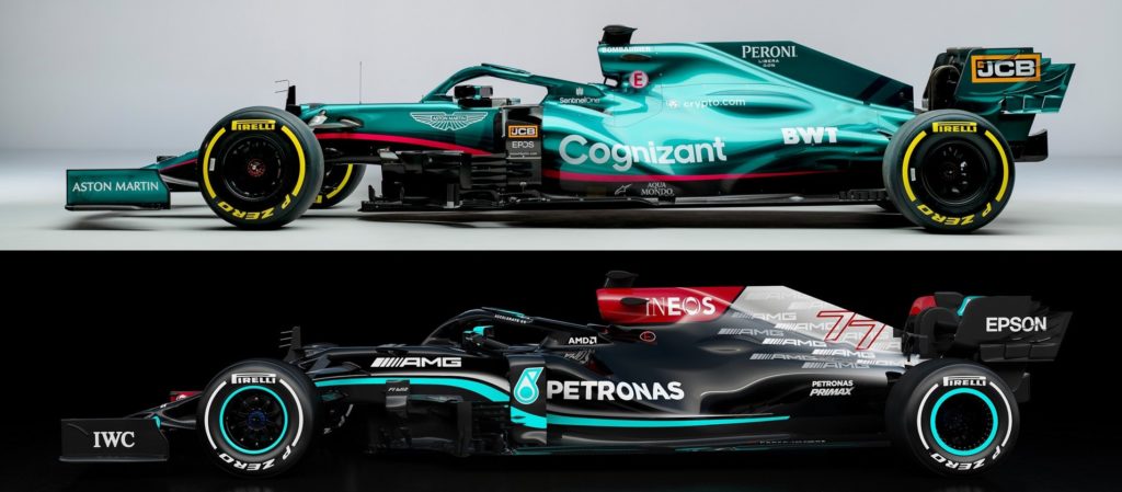 mystery as mercedes bump evidently bigger on aston martin