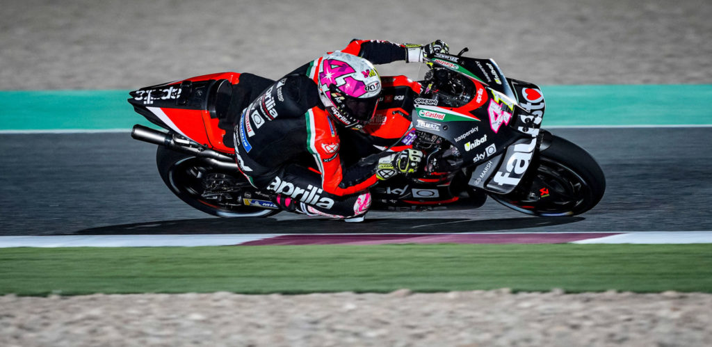aleix espargaro tops doha motogp fp1 as mobidelli suffers mechanical problems