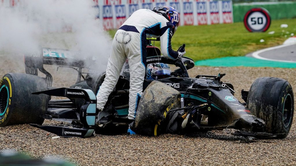 russell goes back on bottas causing imola crash, instead admits liability