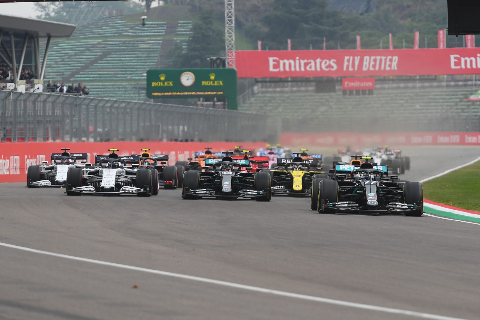 russell furious at bottas who blames him for imola crash