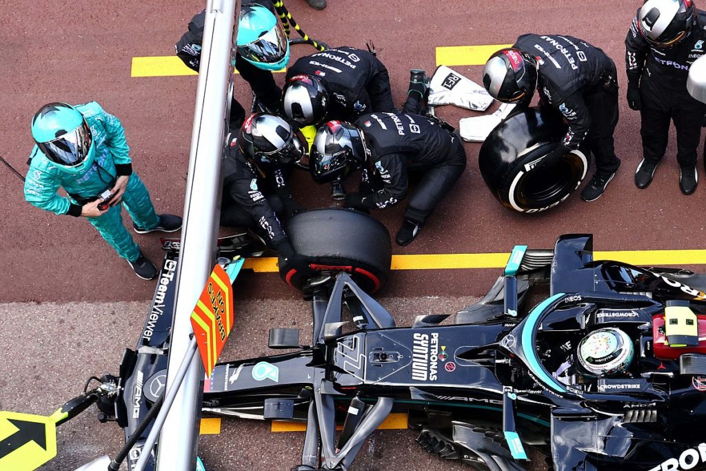 mercedes open up on bottas monaco pit stop trouble