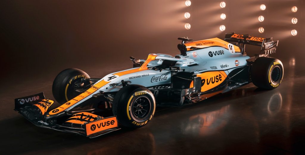 reason why norris and ricciardo cars have different colour patterns for monaco gp