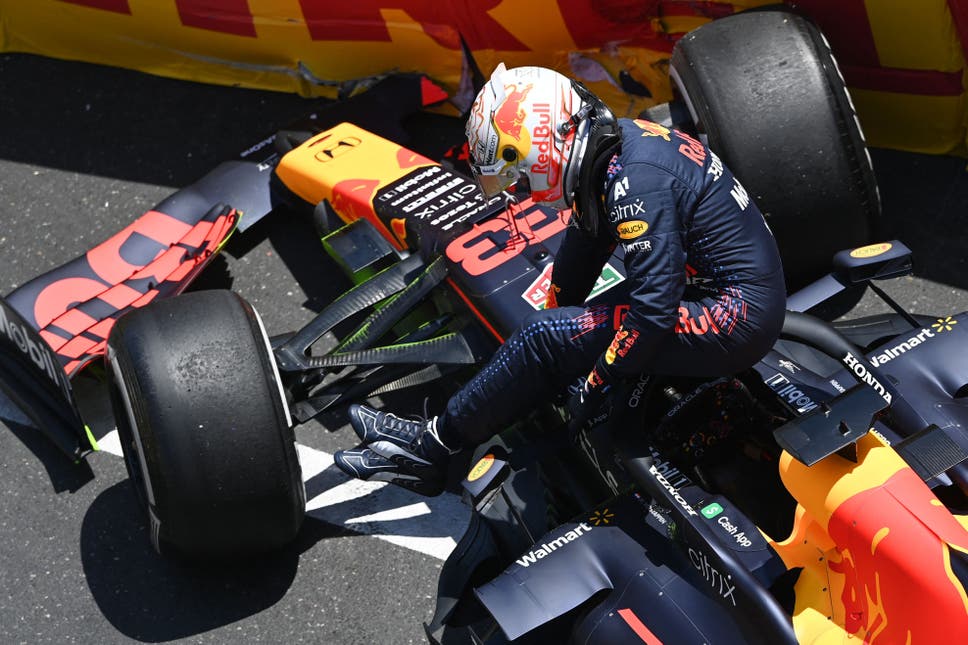 The extent of Verstappen's car damage during Azerbaijan GP