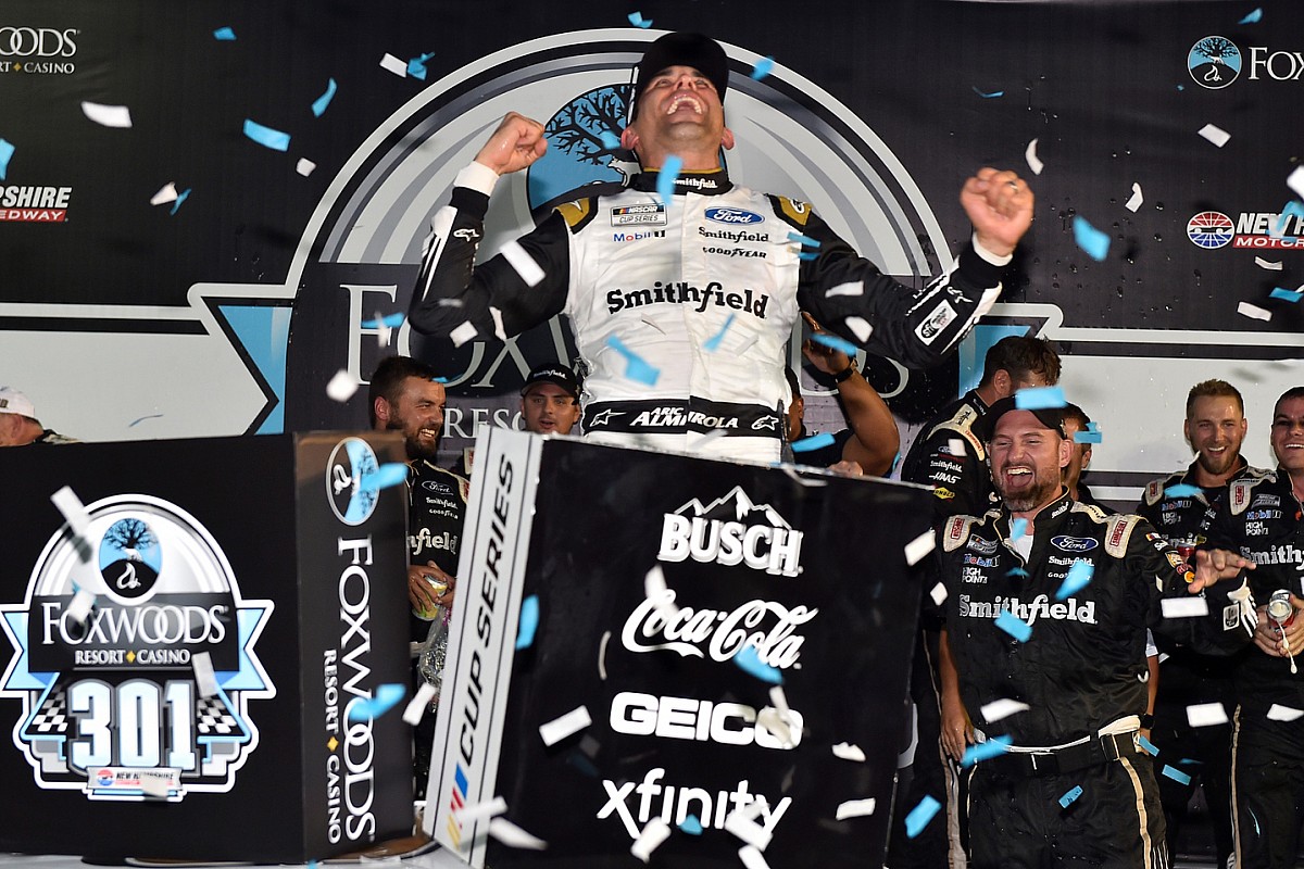 Aric Almirola gets an unexpected win at New Hampshire