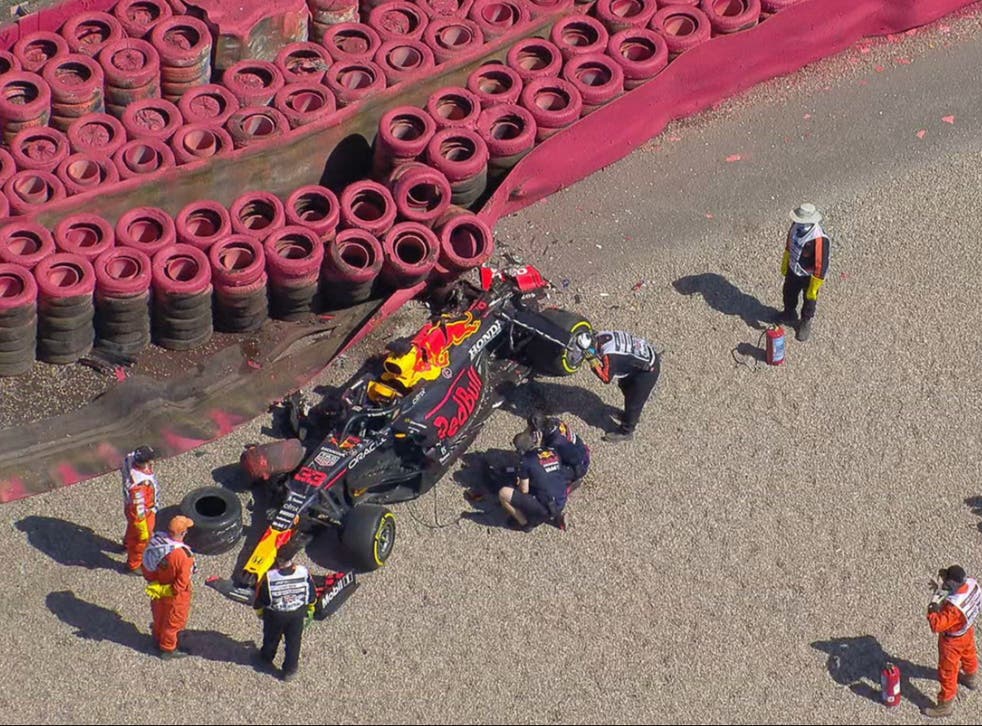 Verstappen taken to hospital after a high speed crash in the first lap of the British GP