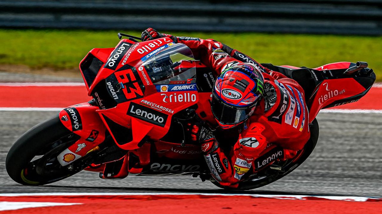 Francesco Bagnaia takes his third consecutive pole in COTA as Marquez locks out the front row