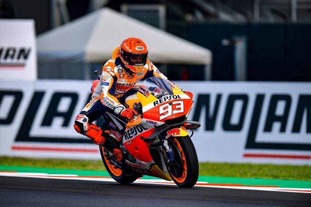 wet emilia romagna gp practices helped marc marquez win