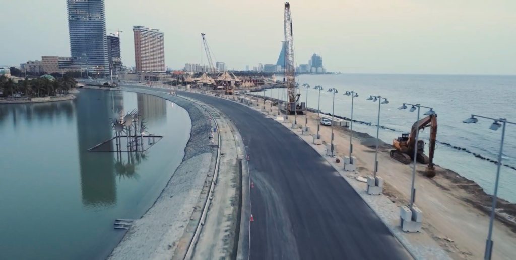 construction works ongoing at jeddah circuit ahead of saudi arabia gp