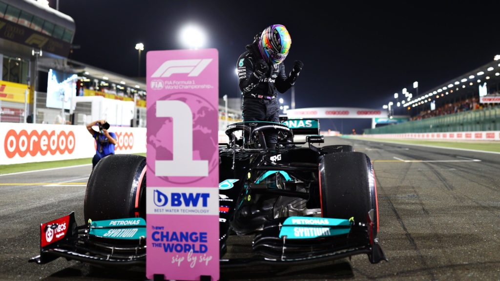 qatar gp: hamilton takes pole position despite stomach ache- qualifying results