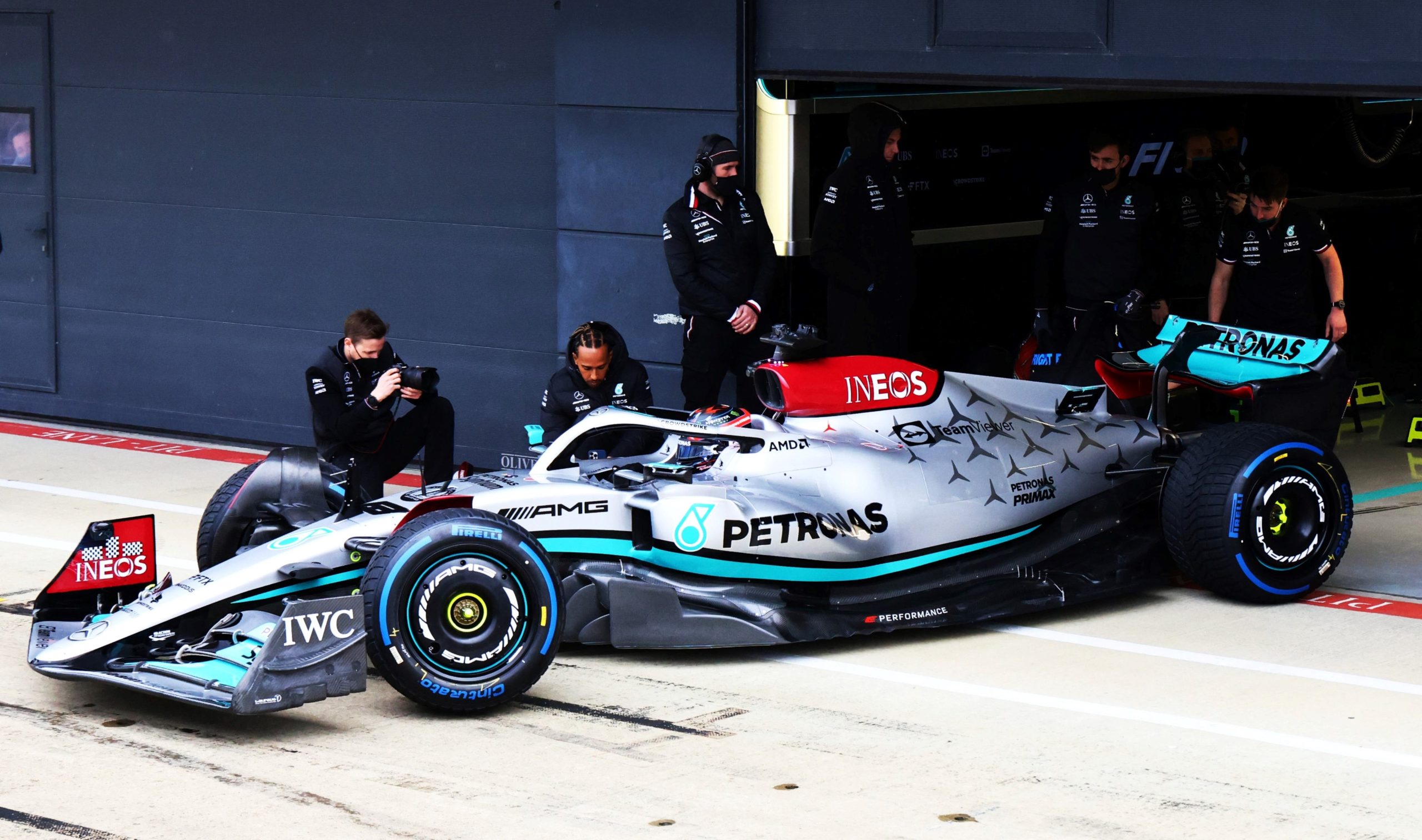 Mercedes W13 sets out to the track briefly after launch