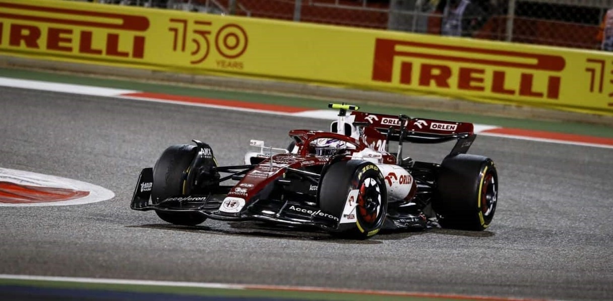 Guanyu Zhou celebrates points finish on his F1 debut