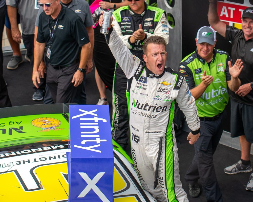 aj allmendiger wins xfinity race at indianapolis speedway