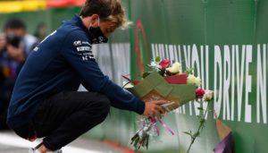 Gasly makes a memorial for Anthoine Hubert at Spa-Francorchamps