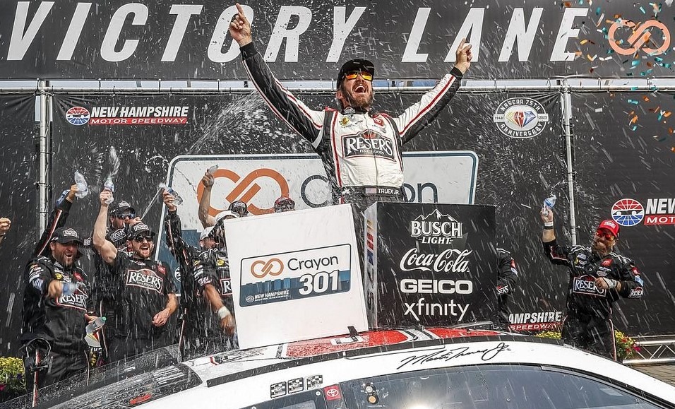 Martin Truex Jr. wins rescheduled Cup race at New Hampshire