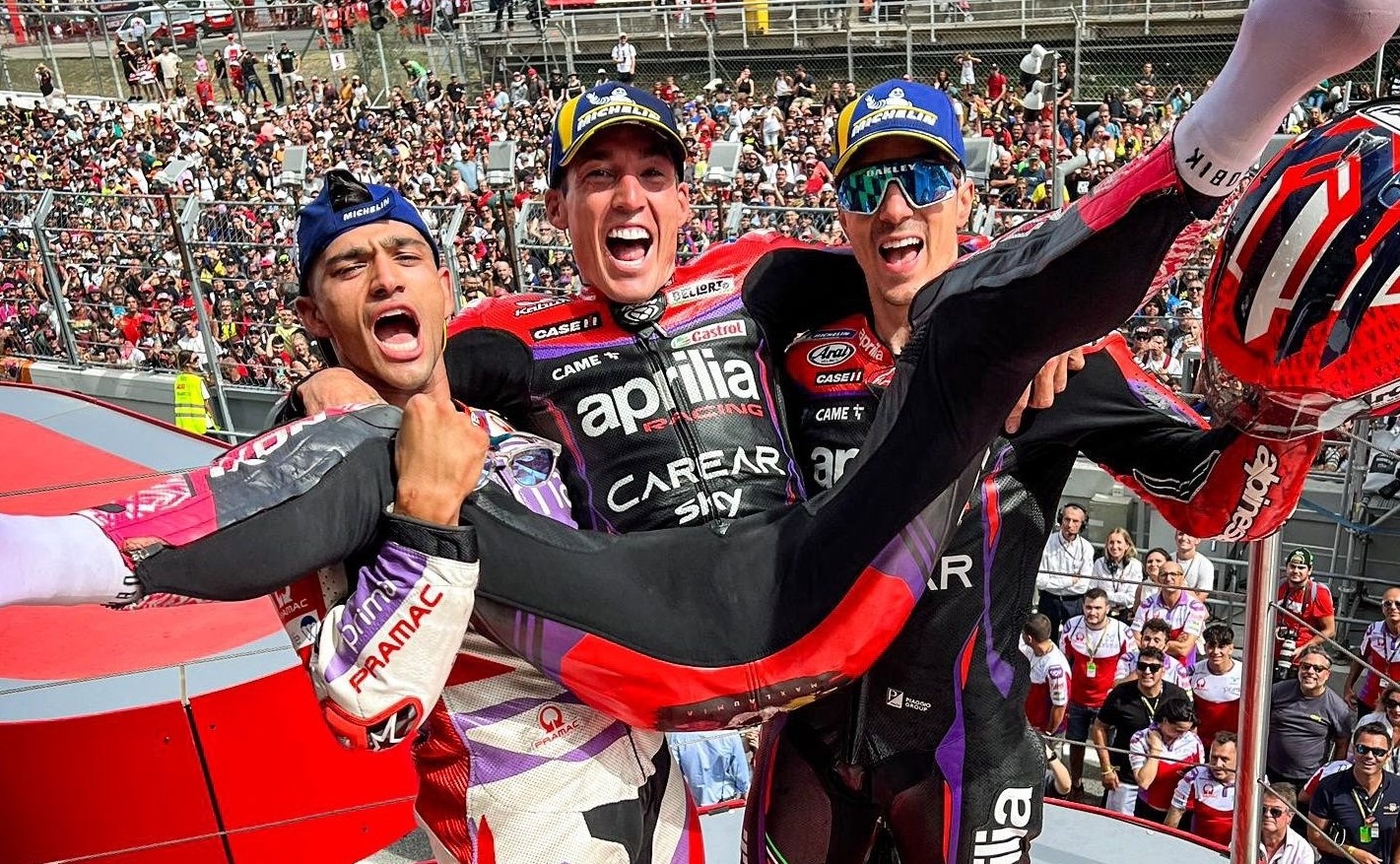 Espargaro leads Aprilia 1 2 in a chaotic Catalunya MotoGP