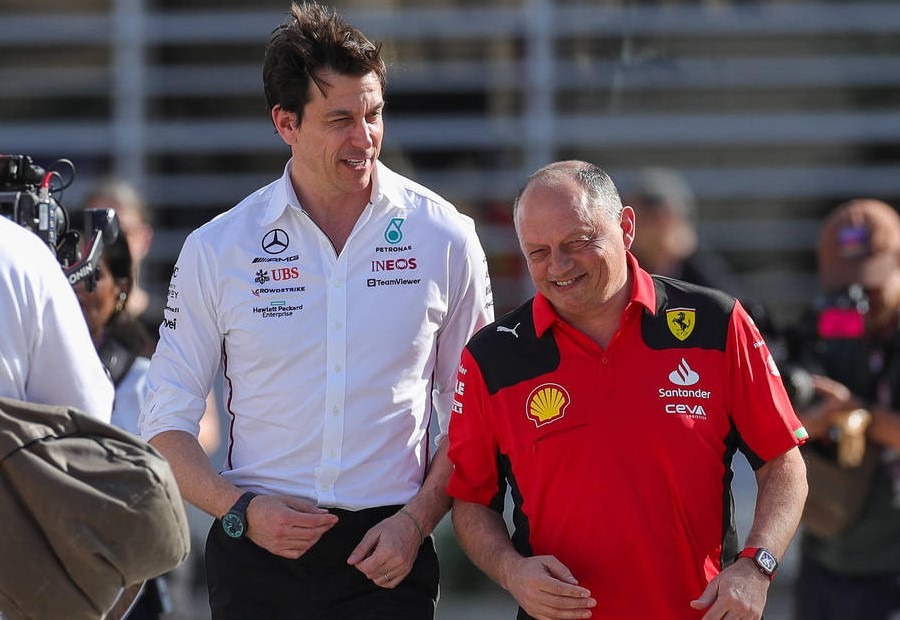 Toto Wolff and Fred Vasseur,Las Vegas Grand Prix