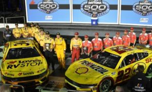 Joey Logano secures Daytona 500 pole as Ford locks out the front row