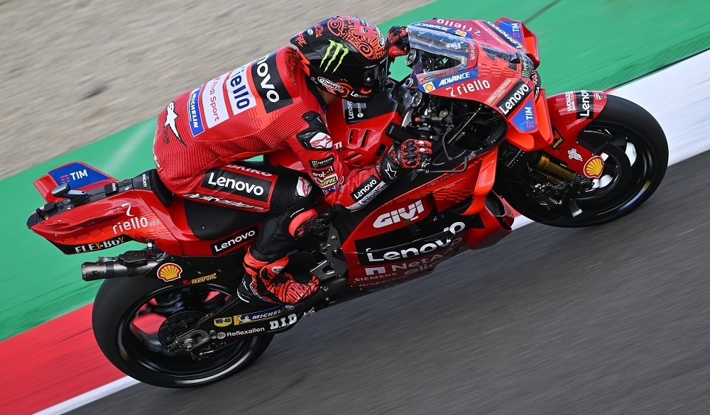 Dutch MotoGP: Francesco Bagnaia dominates Friday Practice breaking lap record
