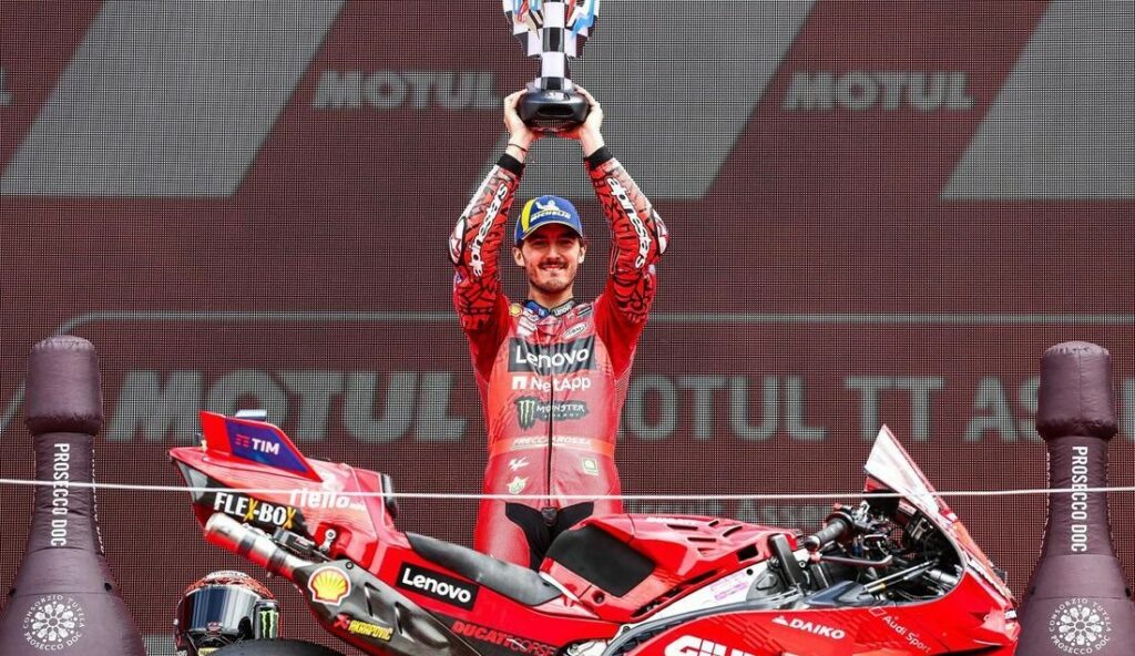 Bagnaia secures third consecutive Dutch MotoGP win cutting Martin's lead
