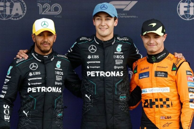 Russell overpowers Hamilton and Norris to claim pole for British Grand Prix