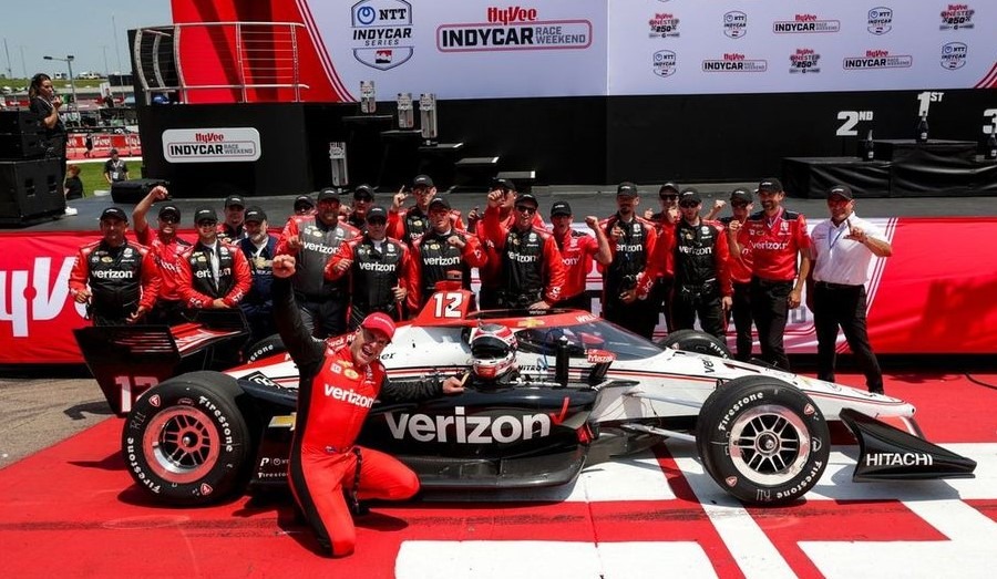 Will Power claims victory at Iowa Speedway amid chaotic final lap crash