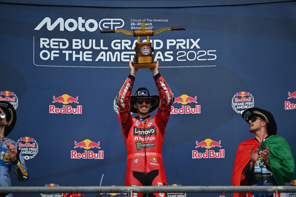 Francesco Bagnaia Americas MotoGP win 2025 Marc Marquez crash