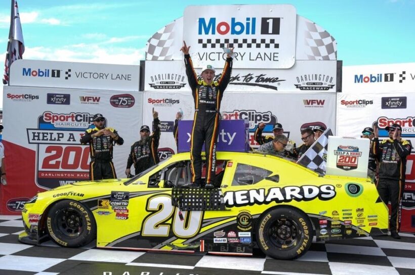 Brandon Jones Xfinity Series win at Darlington Raceway Sport Clips Haircuts VFW Help A Hero 200