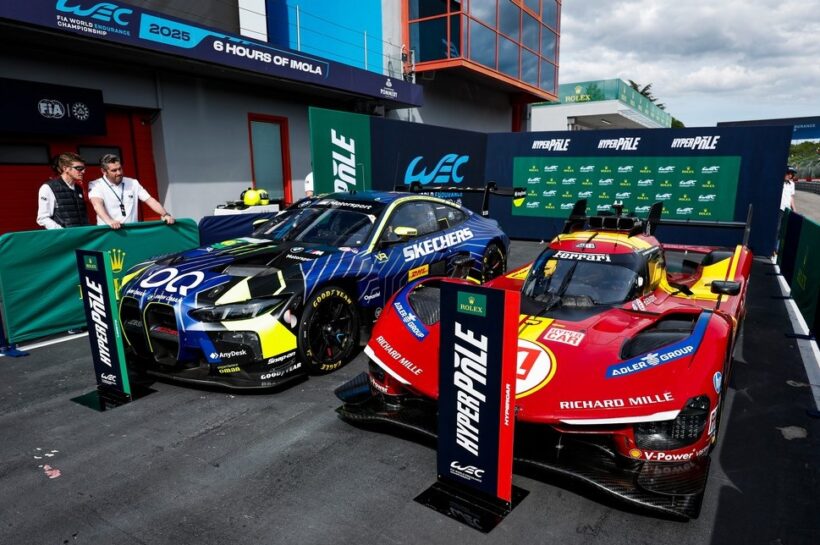 Giovinazzi takes WEC Imola Pole in Ferrari front row qualifying lockout, Rossi claims LMGT3 top slot Antonio Giovinazzi WEC Imola Pole in Ferrari front row lockout Valentino Rossi Team WRT BMW LMGT3