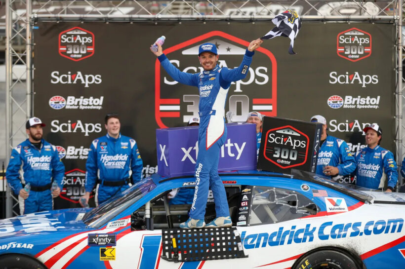 Kyle Larson Bristol Xfinity Series race win SciAps 300 NASCAR