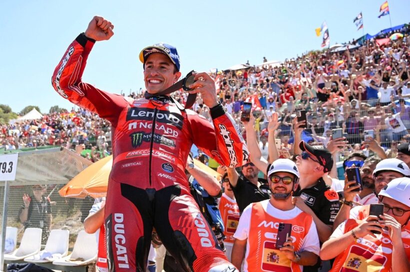 MotoGP Jerez Sprint Race: Marc Marquez claims victory as Fabio Quartararo crashes MotoGP Jerez Sprint Race Marc Marquez Fabio Quartararo crash