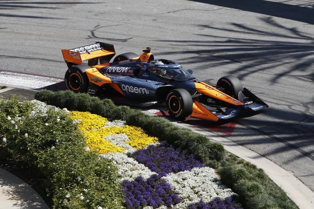 Nolan Siegel IndyCar Long Beach Practice 2 Arrow McLaren