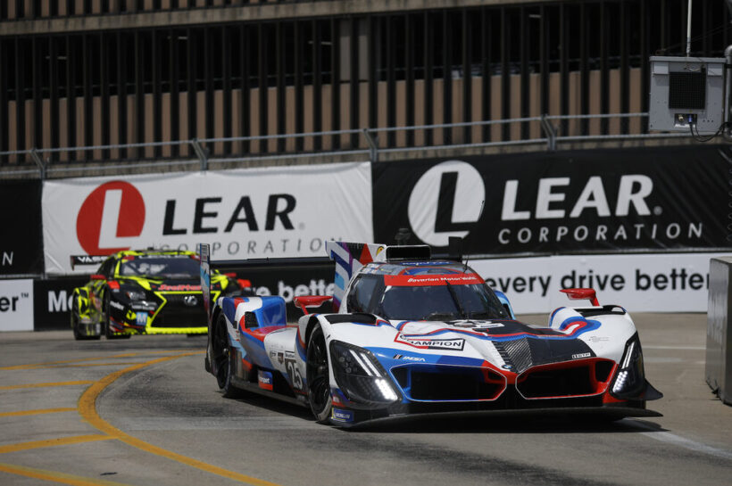 IMSA Detroit practice Sheldon van der Linde Team RLL BMW