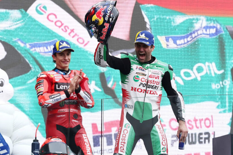 Johann Zarco wins 2025 Le Mans MotoGP French MotoGP Honda LCR Marc Marquez