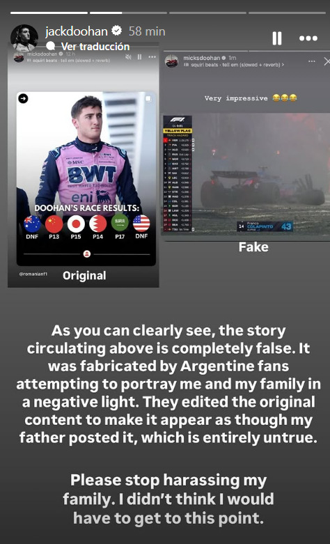 Jack Doohan's family subjected to online abuse as Alpine issues statement condemning the act Jack Doohan's family,online abuse,Alpine F1 Team,Franco Colapinto,Imola