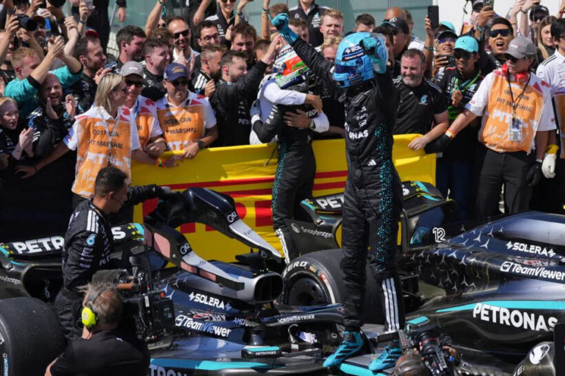 F1 Canadian Grand Prix win George Russell McLaren collision Kimi Antonelli Max Verstappen 2025 F1