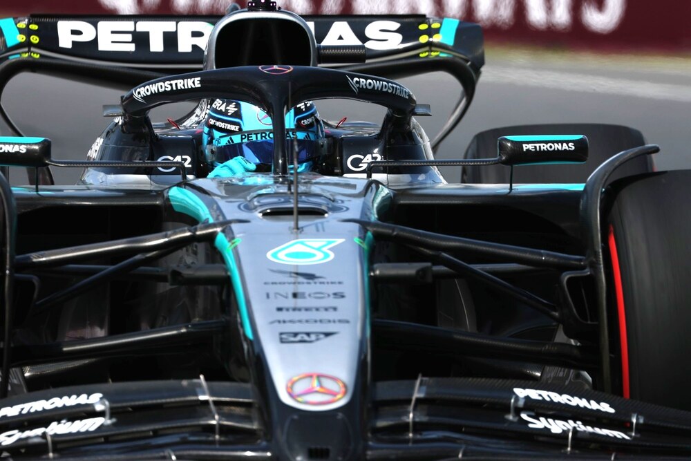 George Russell Canadian GP practice Lando Norris Kimi Antonelli Mercedes