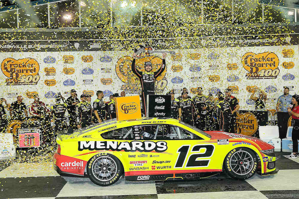 Ryan Blaney wins Cracker Barrel 400 NASCAR Cup Series Nashville Superspeedway Carson Hocevar